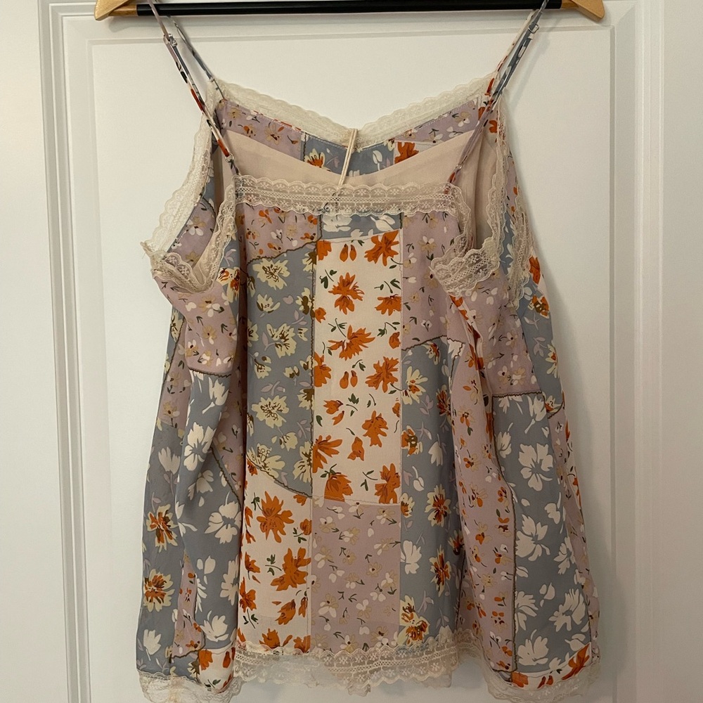 NWT Miss Me Buckle Mixed Pattern Lace Trim Women's blouse tank top - Picture 7 of 9
